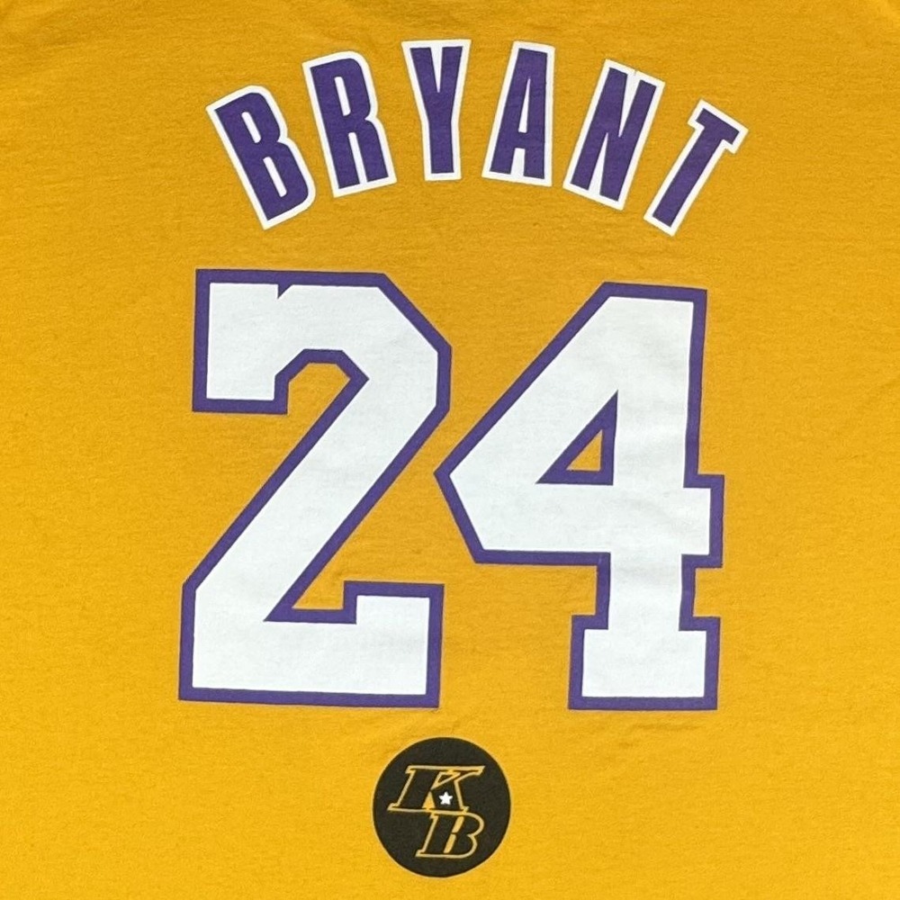 Los Angeles Lakers Shirt Mens XL Yellow Kobe Bryant #8 #24 Gildan 1/31/2020 NBA - Picture 5 of 11